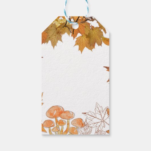 秋のフローラリースカボチャ金ゴールドありがとう好意 ギフトタグ (裏面)