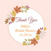 秋のフローラリースカボチャ金ゴールドありがとう好意 シール (正面)