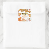 秋のフローラリースカボチャ金ゴールドありがとう好意 スクエアシール (バッグ)