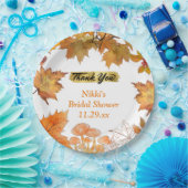 秋のフローラリースカボチャ金ゴールドありがとう好意 ペーパープレート (パーティー)