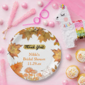 秋のフローラリースカボチャ金ゴールドありがとう好意 ペーパープレート (パーティー)