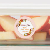 秋のフローラリースカボチャ金ゴールドありがとう好意 ラベル (貼付)