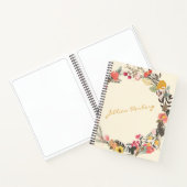 秋のフローラリース黄緑(名前付き) ノートブック (内部)