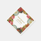 秋のフローラヴィンテージガーランド結婚ズ スタンダードカクテルナプキン (角)