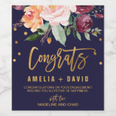 秋のフローラ婚約パーティ ワインラベル (シングルラベル)