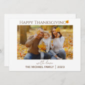 秋のフローラ幸せな感謝祭ファミリー写真 シーズンカード (正面/裏面)
