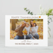 秋のフローラ幸せな感謝祭ファミリー写真 シーズンカード (スタンド正面)