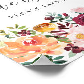 秋のフローラ愛は甘いデザートバーのサイン ポスター (角)