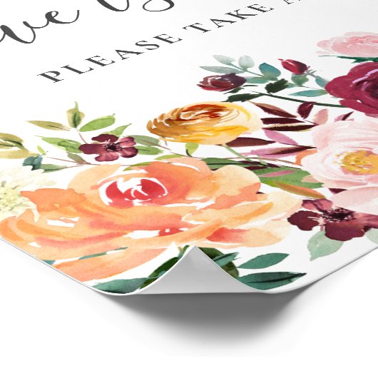 秋のフローラ愛は甘いデザートバーのサイン ポスター (角)