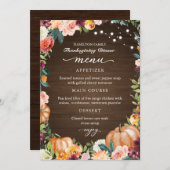 秋のフローラ感謝祭ディナーカード サンキューカード (正面/裏面)