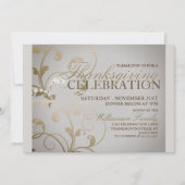 秋のフローラ感謝祭ディナー招待状 招待状 (正面)