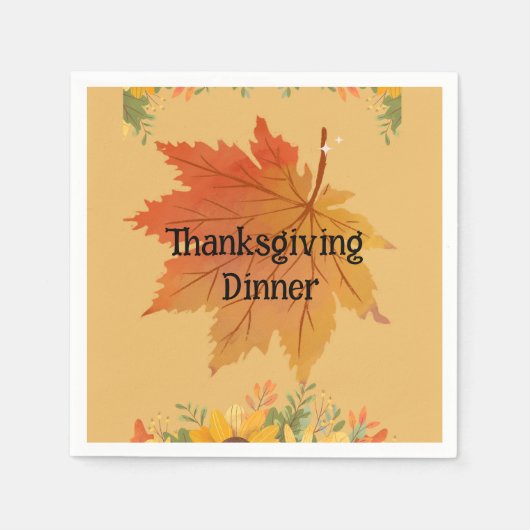 秋のフローラ感謝祭 スタンダードカクテルナプキン (正面)