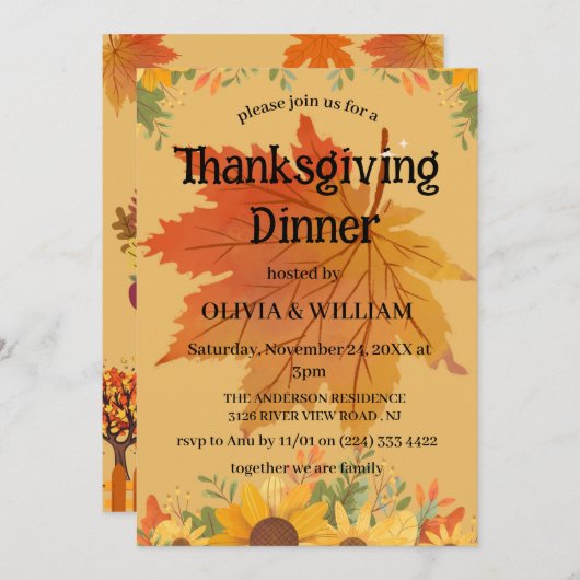 秋のフローラ感謝祭 招待状 (正面/裏面)