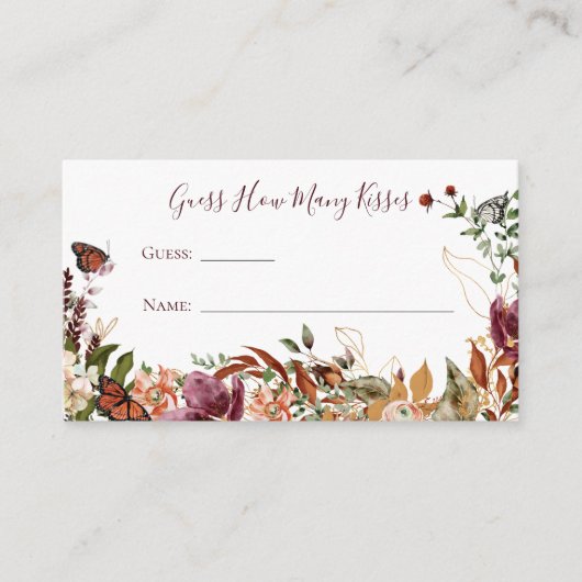 秋のフローラ数のキス エンクロージャーカード (正面)