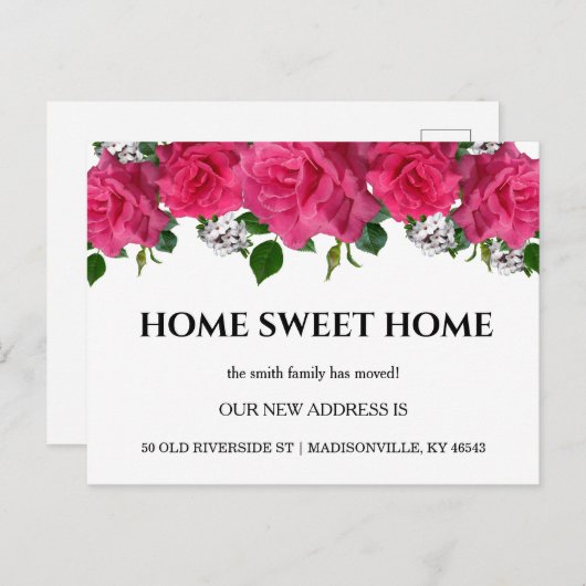 秋のフローラ新住所の引越し案内 案内ポストカード (正面/裏面)