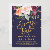 秋のフローラ日付カードの保存 セーブザデート (正面)