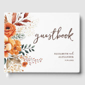 秋のフローラ暖かいトーンのボタニッ結婚クス ゲストブック (正面)