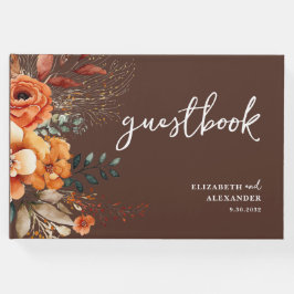 秋のフローラ暖かいトーンのボタニッ結婚クス ゲストブック