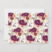 秋のフローラ梅フローラ水彩モノグラム ノートカード (裏面)