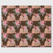 秋のフローラ水の色かぼちゃの赤ちゃんシャワー ラッピングペーパー (フラット)