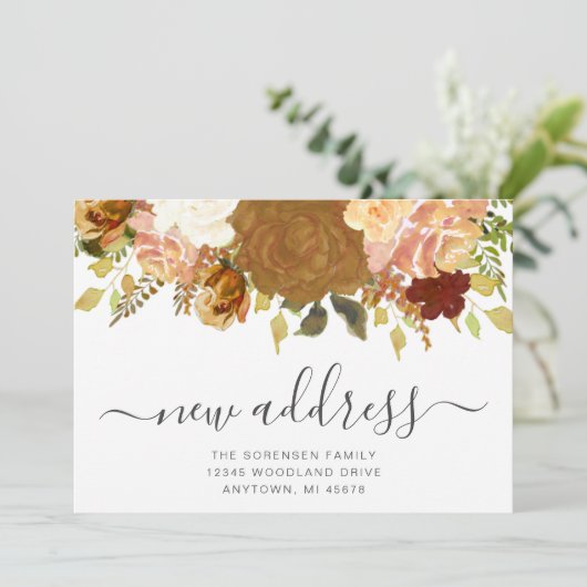 秋のフローラ水の色の家族の写真の移動 案内状 (スタンド正面)