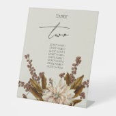 秋のフローラ水の色の秋の結婚式テーブル番号 台座サイン (正面)