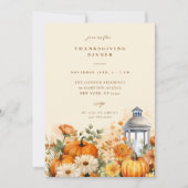 秋のフローラ水の色感謝祭ディナー 招待状 (正面)