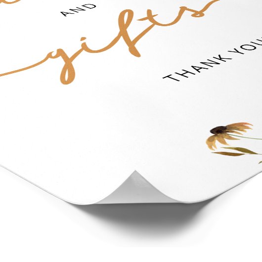 秋のフローラ水彩カボチャのカードとギフト ポスター (角)