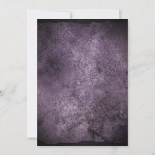 秋のフローラ水彩プラムフラワーハロウィーン 招待状 (裏面)