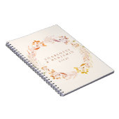 秋のフローラ水彩リースカスタムウェディング ノートブック (右側)