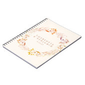 秋のフローラ水彩リースカスタムウェディング ノートブック (左側)
