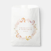 秋のフローラ水彩リースカスタムウェディング フェイバーバッグ (正面)