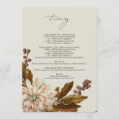 秋のフローラ水結婚色の旅程 プログラム (裏面)