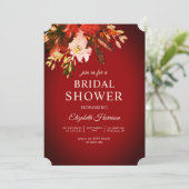 秋のフローラ焼き赤ブライダルシャワー 招待状 (スタンド正面)