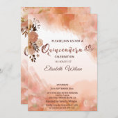 秋のフローラ紅潮カンタローペ水色 招待状 (正面/裏面)