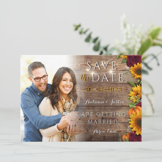 秋のフローラ素朴ひまわり写真保存 セーブザデート (スタンド正面)