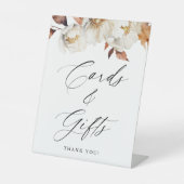 秋のフローラ素朴ウエディングカードとギフト 台座サイン (正面)