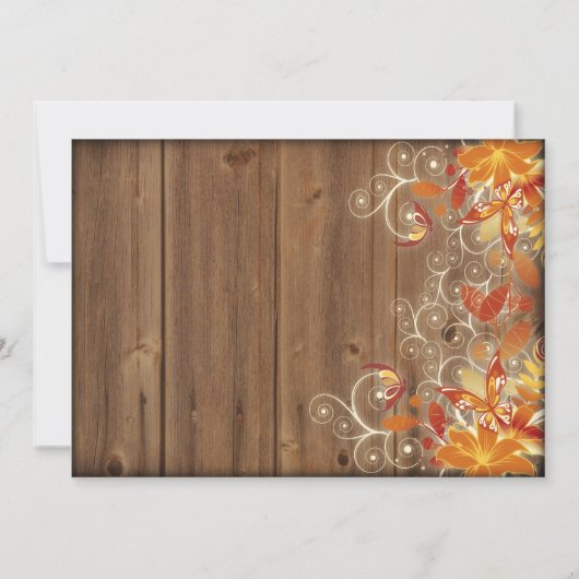 秋のフローラ素朴ウッド秋の結婚式招待状 招待状 (裏面)