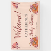 秋のフローラ素朴カボチャ赤ちゃんシャワーへようこそ 横断幕 (縦)