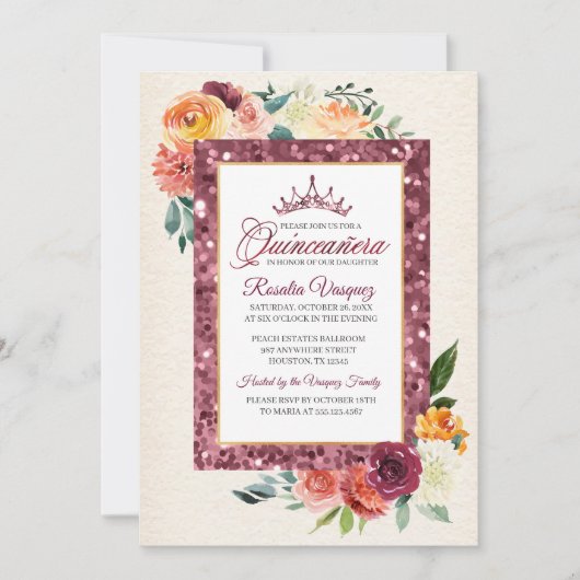 秋のフローラ素朴シークインキンセアニェラ招待状 招待状 (正面)