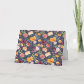 秋のフローラ素朴フレーム幸せな感謝祭 シーズンカード (裏面)