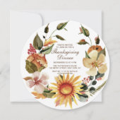 秋のフローラ素朴リース感謝祭ディナー 招待状 (正面)