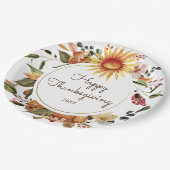 秋のフローラ素朴感謝祭ディナー ペーパープレート (アングル)