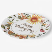 秋のフローラ素朴感謝祭ディナー ペーパープレート (アングル)