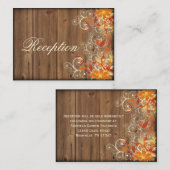 秋のフローラ素朴秋の結婚式披露宴カード エンクロージャーカード (正面/裏面)