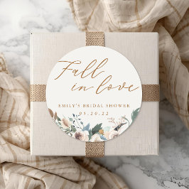 秋のフローラ素朴秋インラブブライダルシャワー ラウンドシール