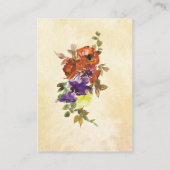 秋のフローラ紫の燃えたオレンジ色の黄結婚色 エンクロージャーカード (裏面)