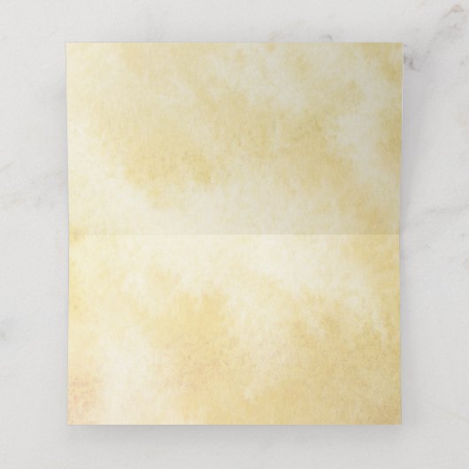 秋のフローラ紫の燃えたオレンジ色の黄結婚色 プレイスカード (内部開封)