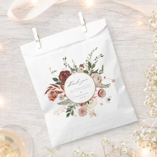 秋のフローラ結婚に感謝 フェイバーバッグ (クリップ留めされた状態)