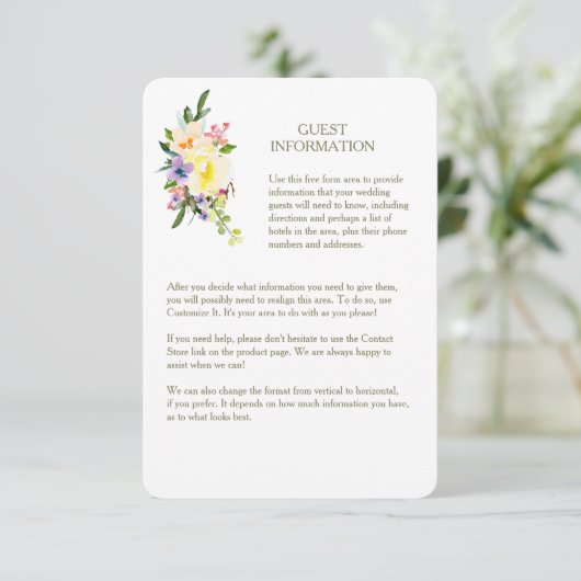 秋のフローラ結婚のゲスト情報の挿入 エンクロージャーカード (スタンド正面)